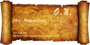 Ohr Magdolna névjegykártya